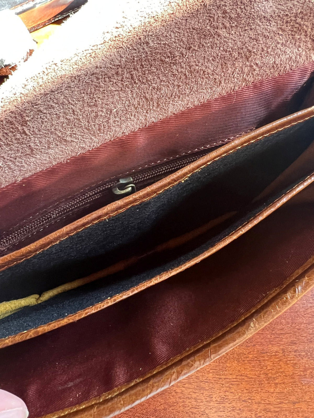 English Saddle Hair on Crossbody Purse