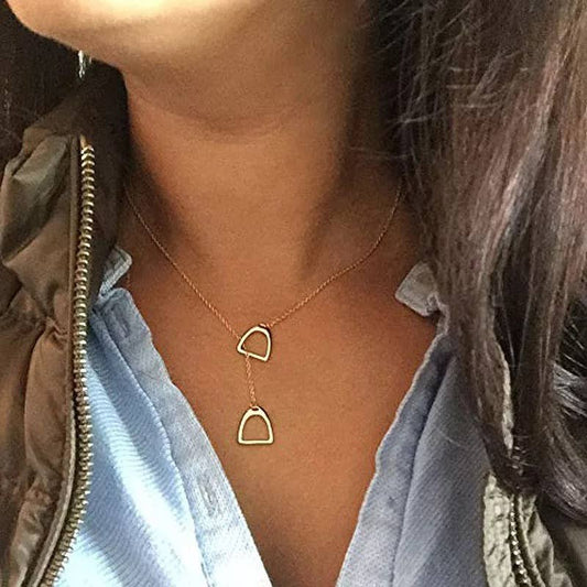 Sterling Silver English Stirrup Necklace
