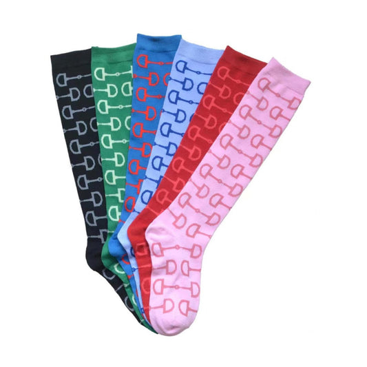 Two-Tone Snaffle Bit Knee Socks