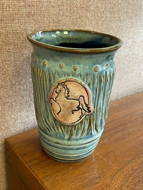 Handmade Pottery American Saddlebred Vase