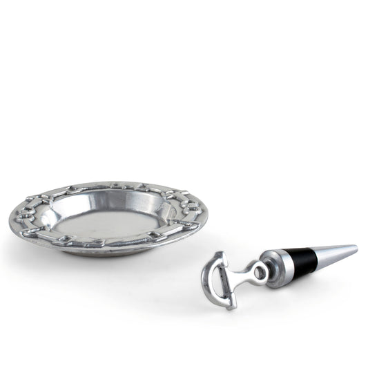 Arthur Court Wine Coaster and Stopper Set