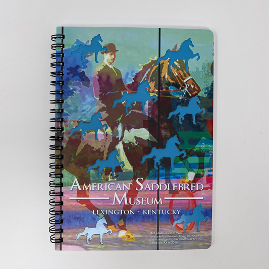 American Saddlebred Museum Spiral Notebook Cover with Horse and Rider Image and Cutout Horses