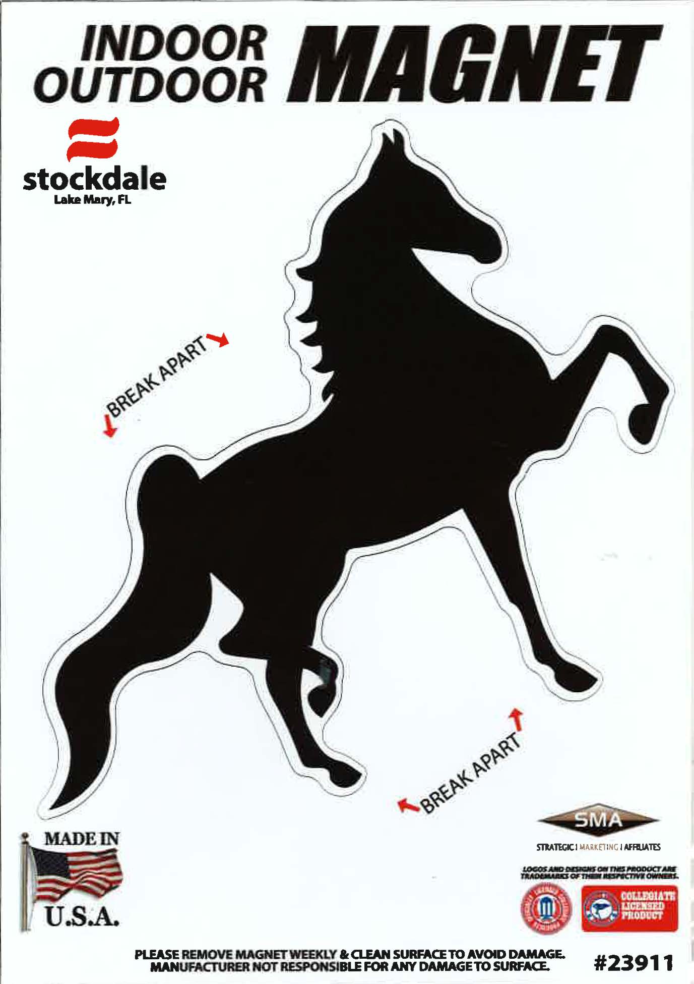 American Saddlebred Auto Magnet 5 Gaited Black Right Facing