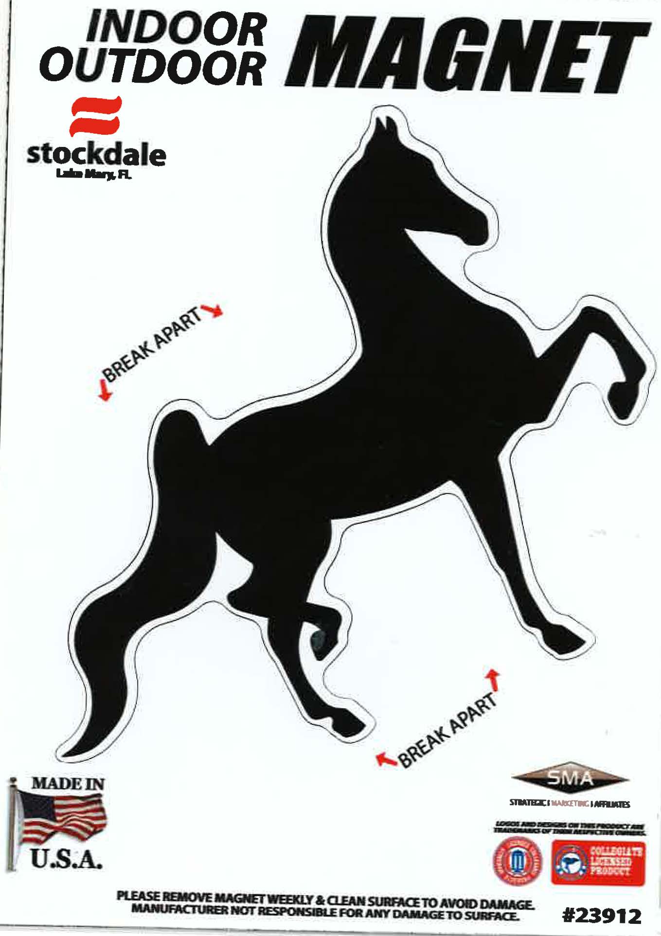 American Saddlebred Auto Magnet 3 Gaited Black Right Facing