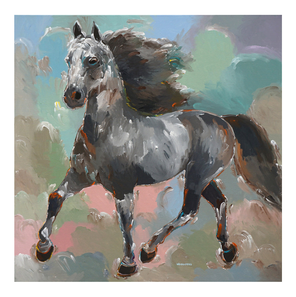 Hooshang Khorasani Grey Nobility Horse Print