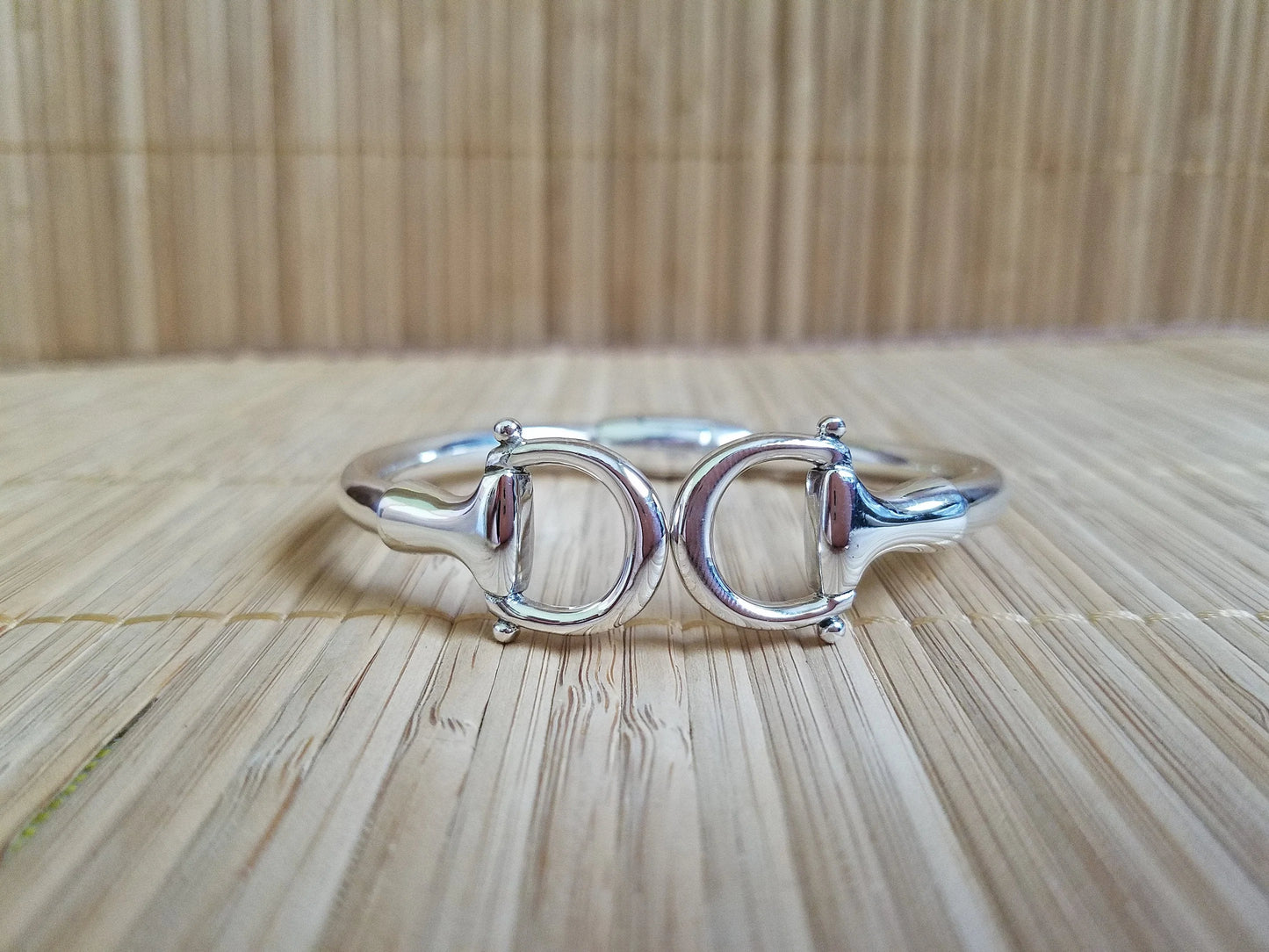 Sterling Silver Snaffle Bit Bangle with Spring Hinge