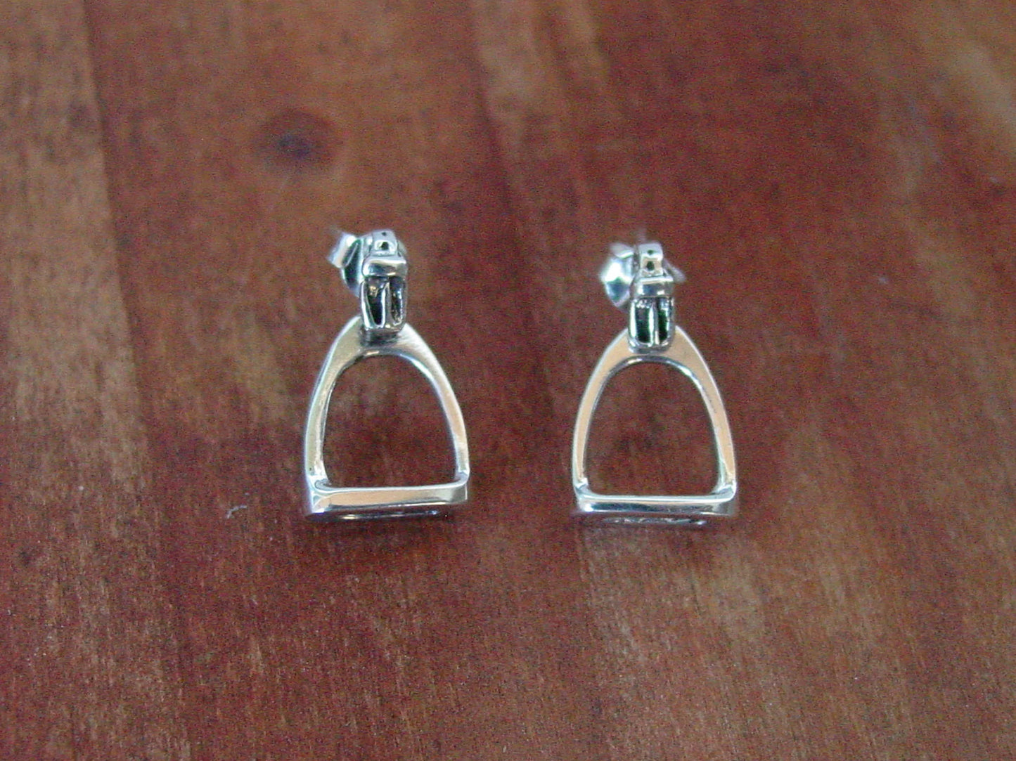 Sterling Silver Stirrup Stud Earrings