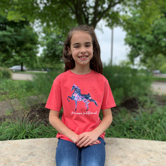 American Saddlebred Floral Youth Tee