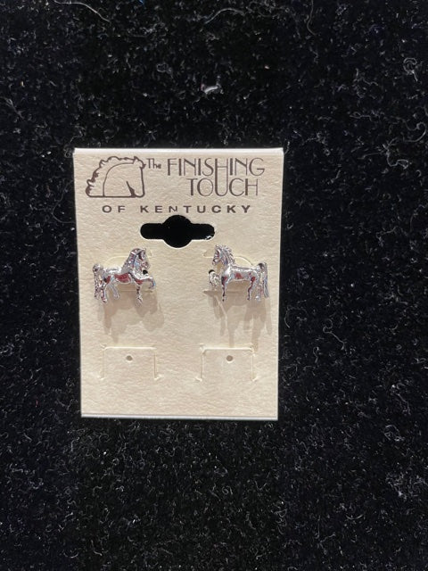 saddlebred 3 d silver earring